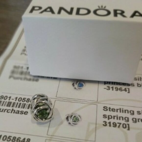 Authentic PANDORA Sterling Silver August Green Eternity Circle Charm 790065C03 - Picture 4 of 10
